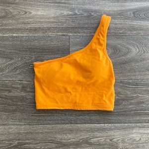 🌺 Orange asymmetrical one shoulder crop top